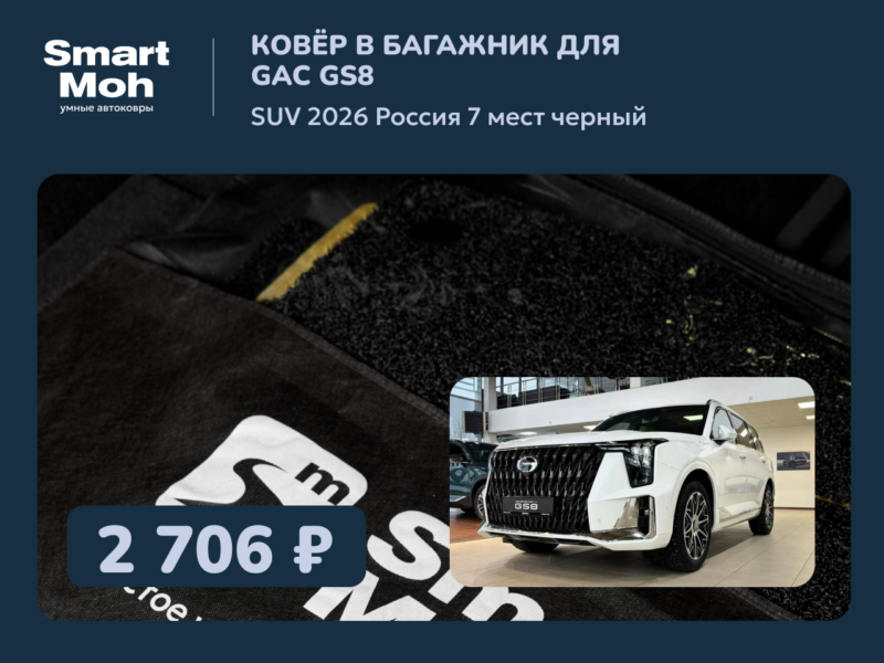 Коврик в багажник GAC GS8 SUV 2026 Россия